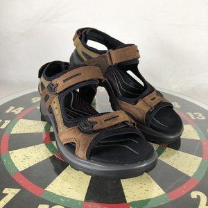 ECCO Receptor Yucatan Offroad Brown Leather Sport Sandals Shoes Women 40 US 9